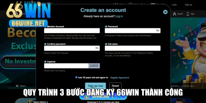 3 bước đăng ký 66Win đơn giản